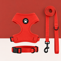 Lot rouge harnais, laisse et collier