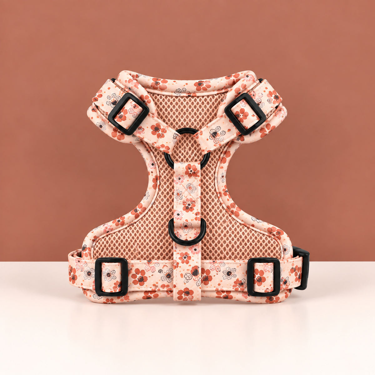 Lot fleur harnais, laisse et collier