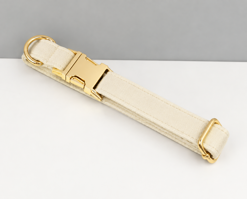 Collier velours blanc crème