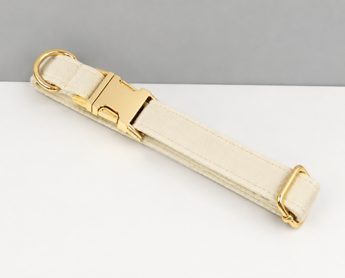Collier velours blanc crème