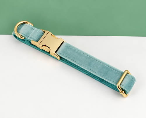 Collier velours bleu