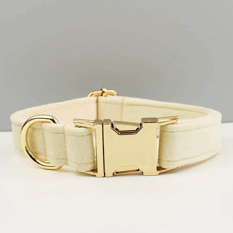 Collier velours blanc crème