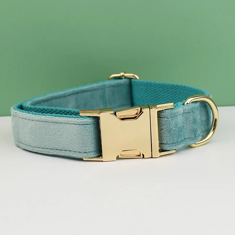 Collier velours bleu