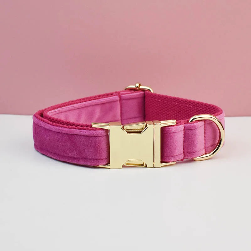 Collier velours rose